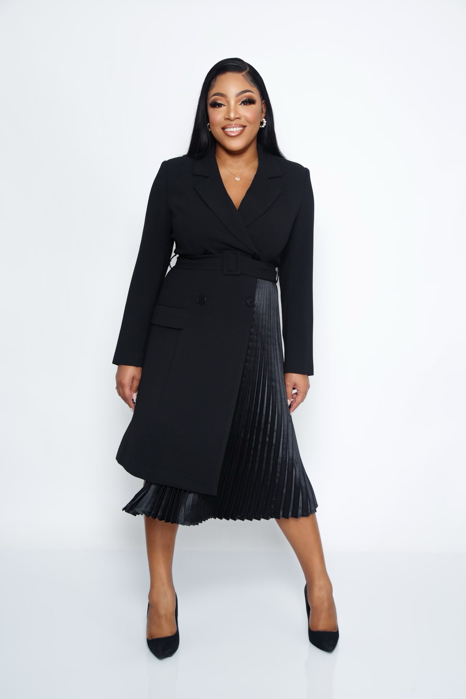 First Lady Luxury Black Blazer Dress