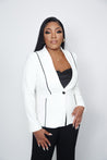 Women's white and black pants suit 