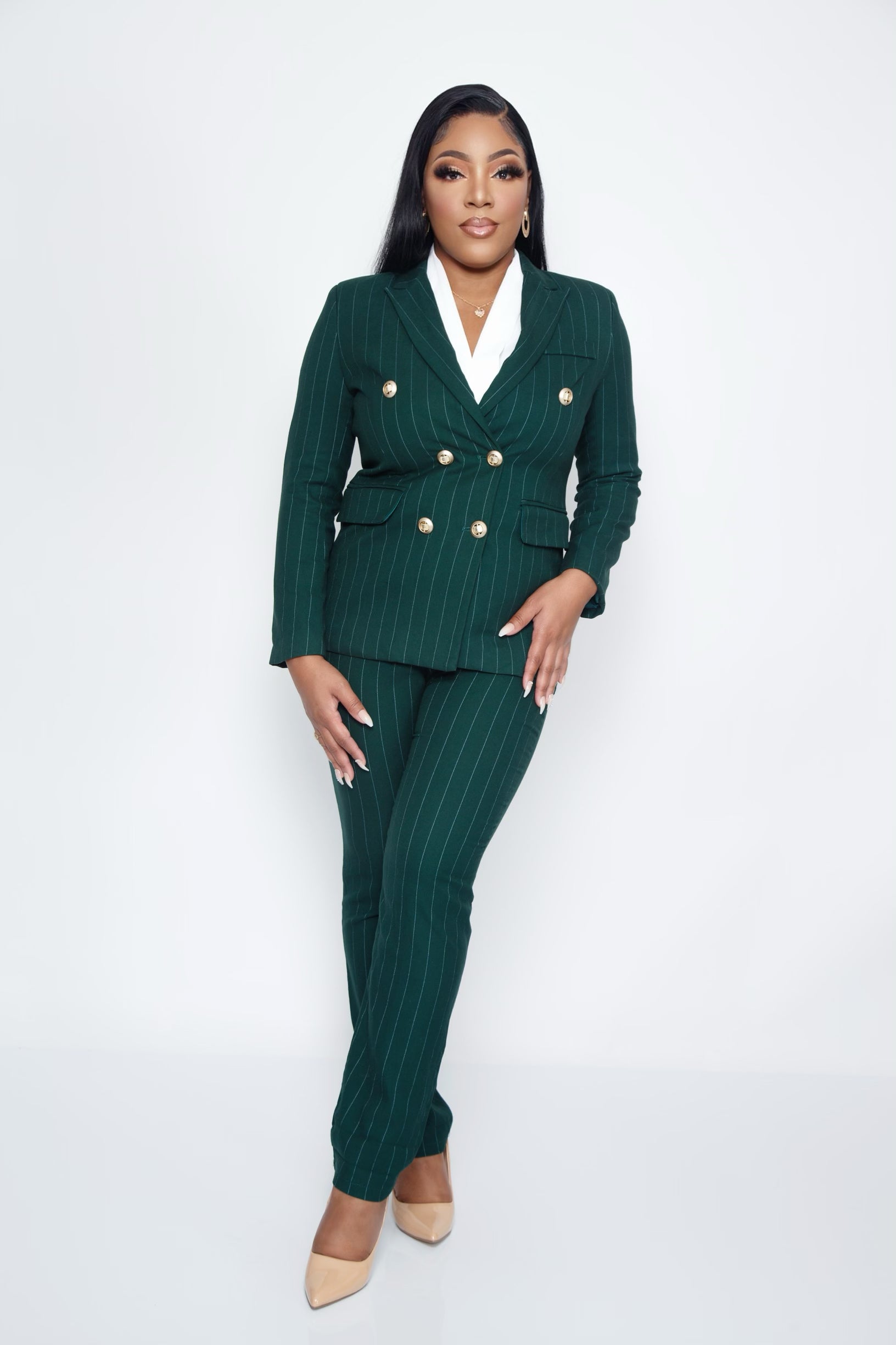 Women's green professional suit