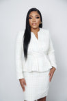 White women's business suit