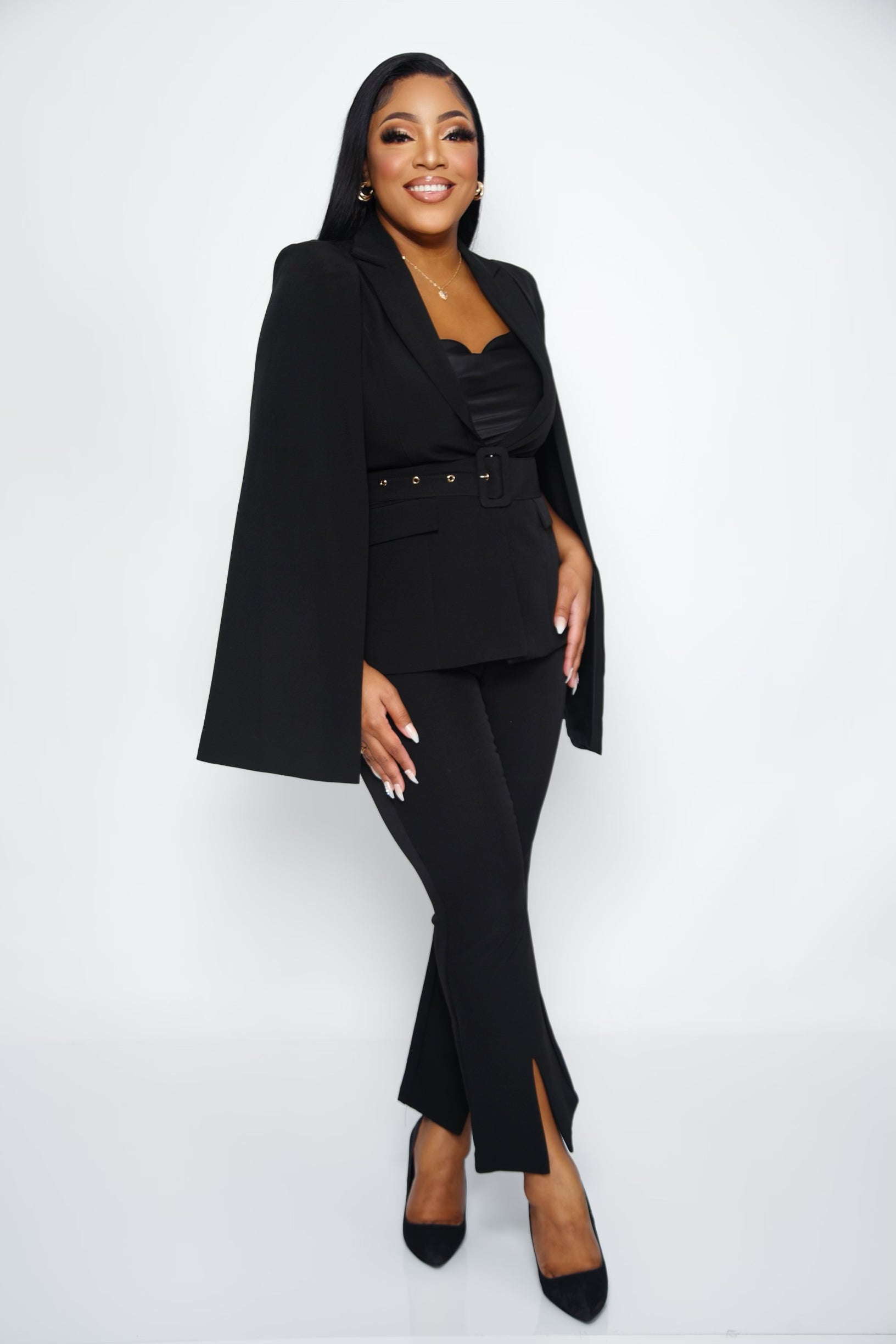 SHero cape blazer pant suit