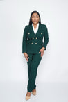 Stretchy green plaid suit