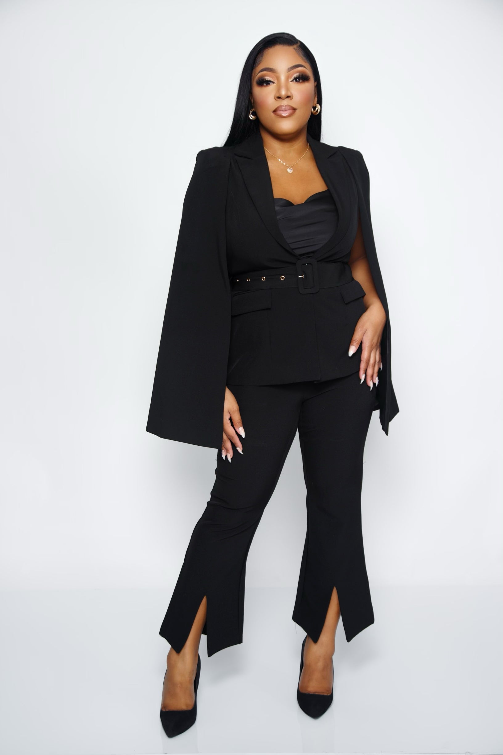 Women s Split Sleeved Cape Blazer Suit I AM REGAL I AM REGAL LLC