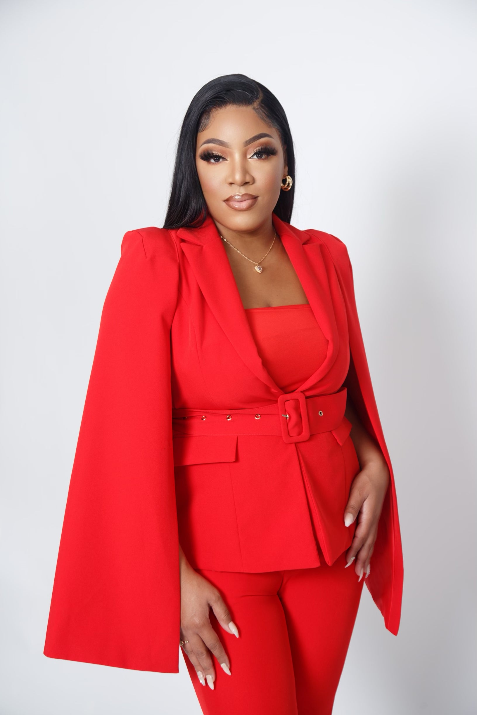 Women’s Red Cape Blazer