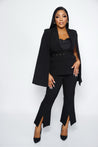 Beautiful Split-Sleeved Black Suit