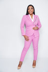 Classy Women's Pink Pants Suit